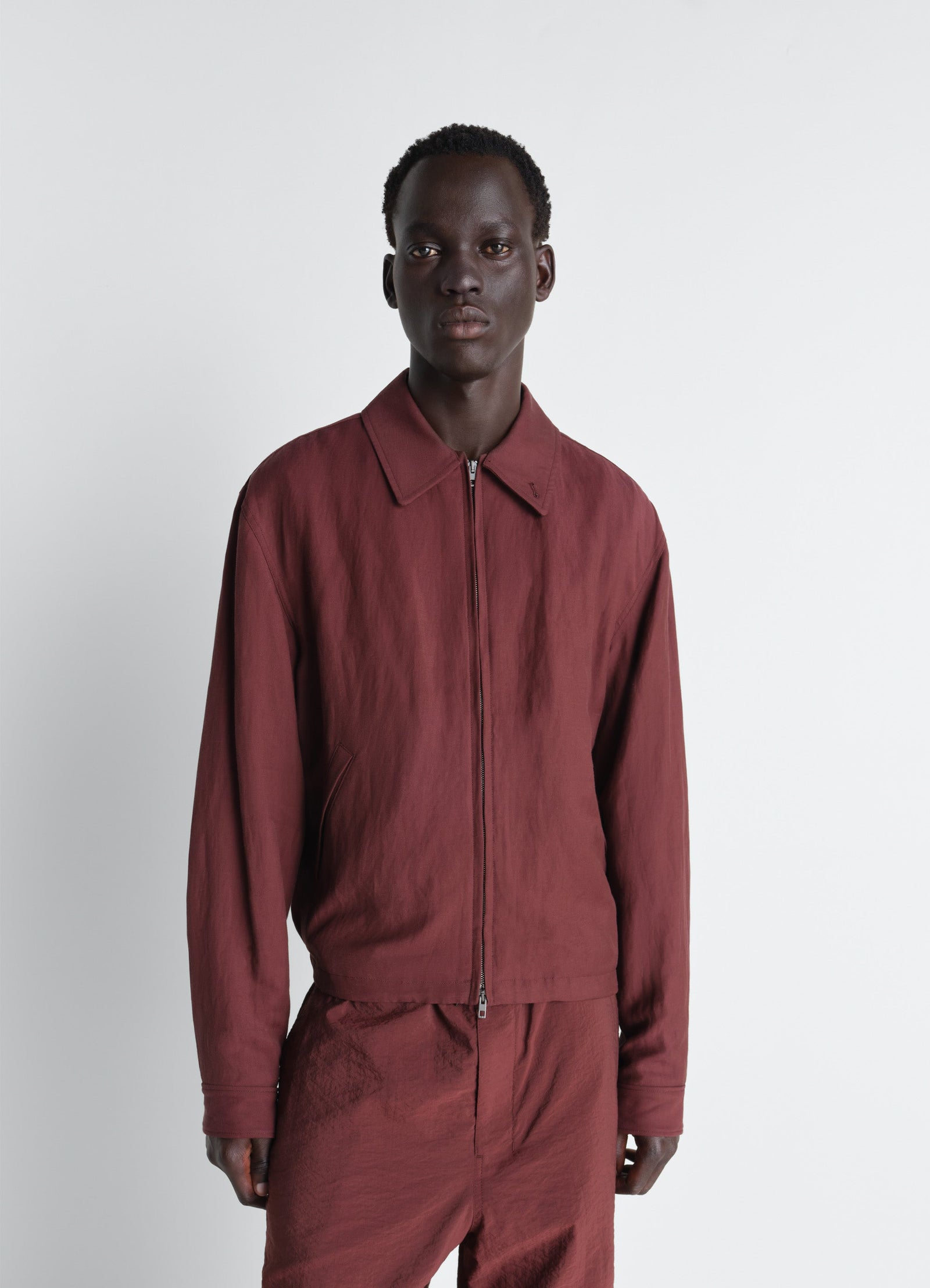 Short Blouson In Viscose Linen Gabardine