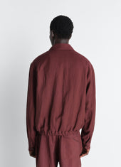 Short Blouson In Viscose Linen Gabardine