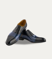 Cap Toe Oxford Grey Dark Blue Antique