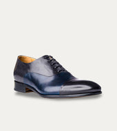 Cap Toe Oxford Grey Dark Blue Antique