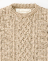 Ivy Cable Knit Sweater Heather Beige Unisex