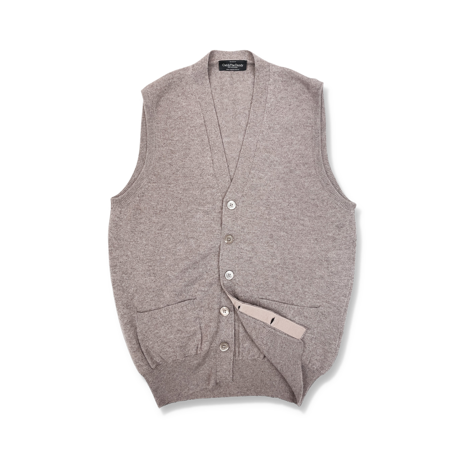 Cashmere Sleeveless Cardigan In