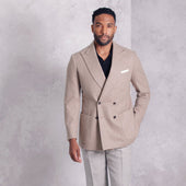 Double Breasted Peak Lapel Jacket In Flannel