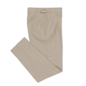 Pleat Front Trouser in Oatmeal High Twist Wool