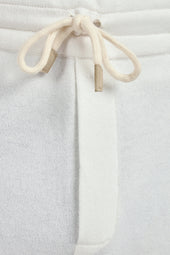 Off White Cashmere Blend Jogger Pants Made In Italy