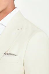 Off White Double Breasted Jacket Made In Italy