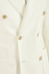 Off White Double Breasted Jacket Made In Italy