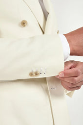Off White Double Breasted Jacket Made In Italy