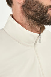 Off White Knit Nylon Full Zip Made In Italy