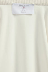 Off White Knit Nylon Full Zip Made In Italy