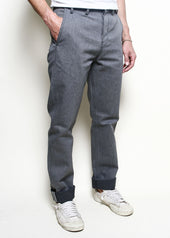 Officer Trousers High Grey Selvedge