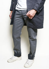 Officer Trousers High Grey Selvedge