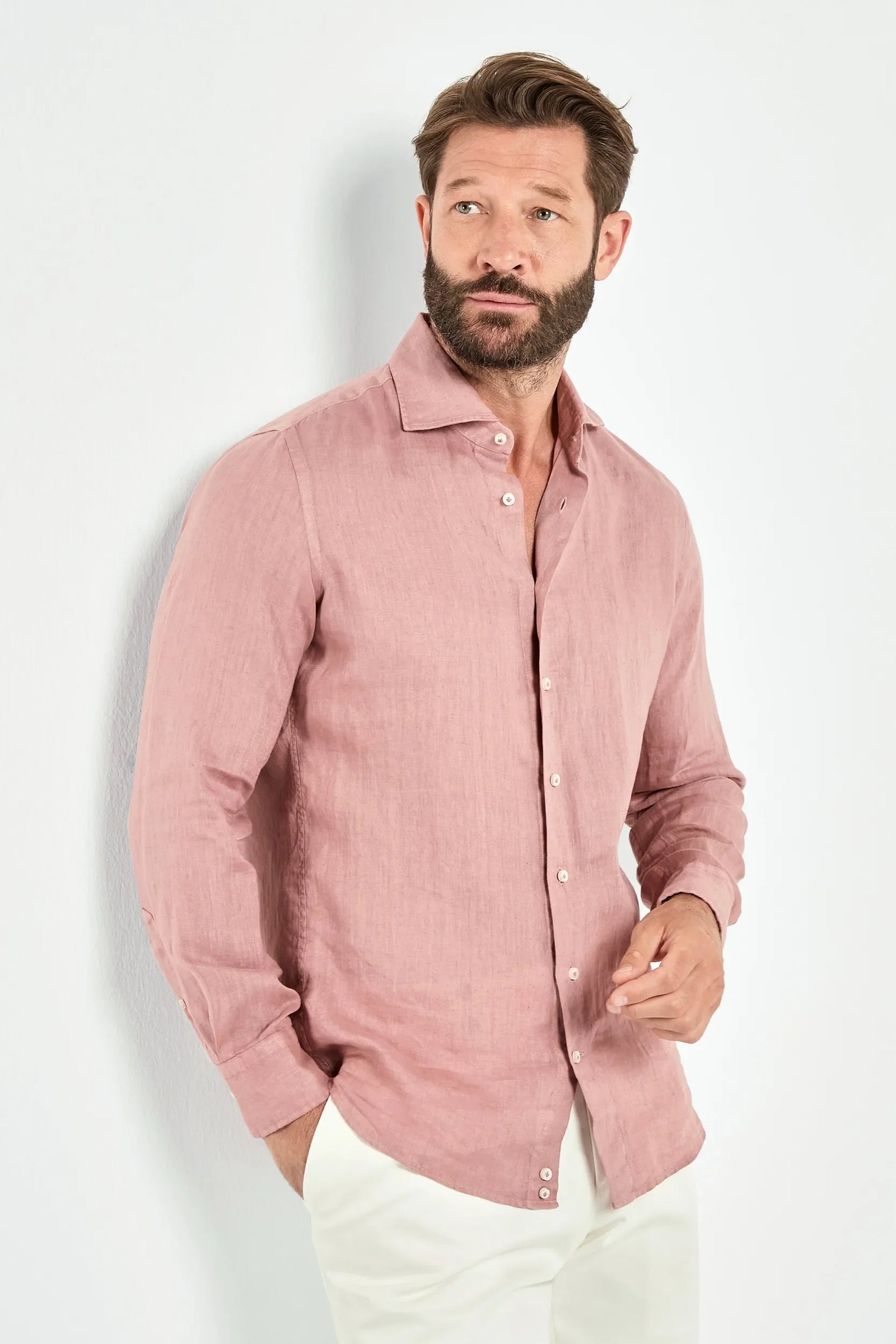 Old Garment Dyed Linen Shirt Made In Italy