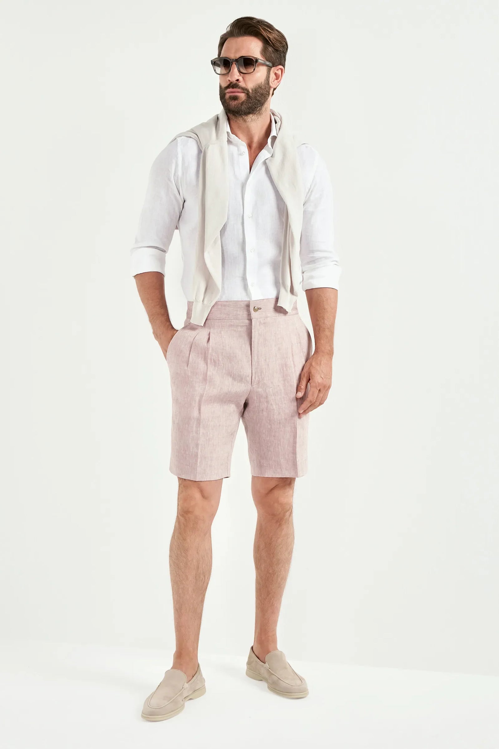 Old Linen Relaxed Shorts Made In Italy
