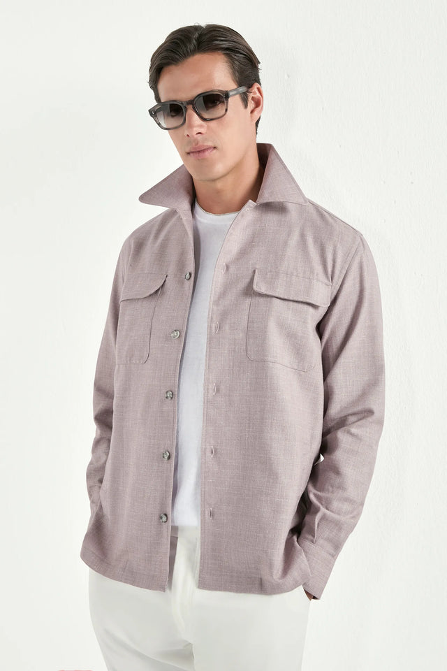Old rose overshirt - Made in Italy