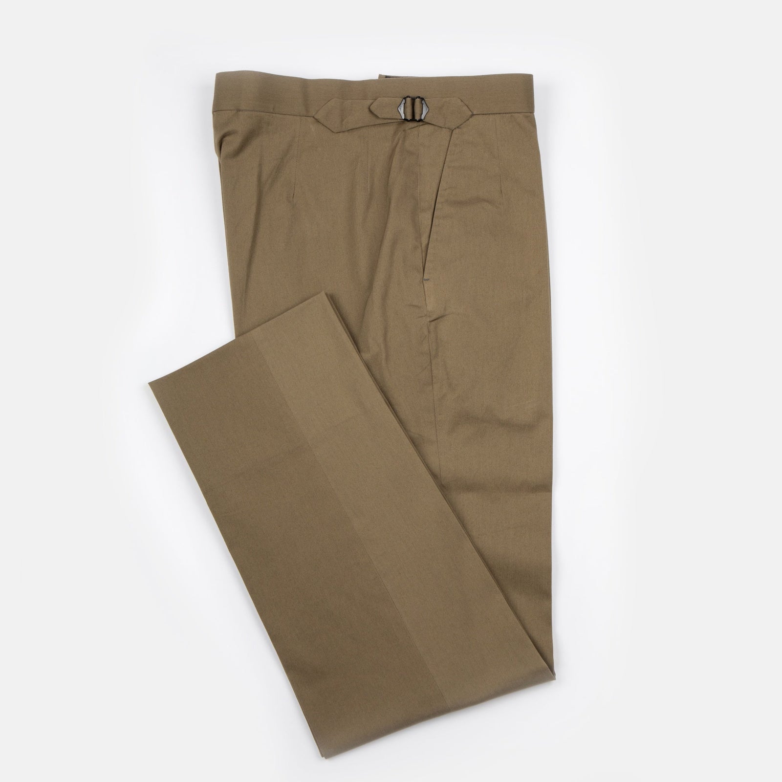 Flat Front Trouser In Stretch Cotton Twill