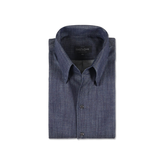 One Piece Collar Shirt in Indigo Denim