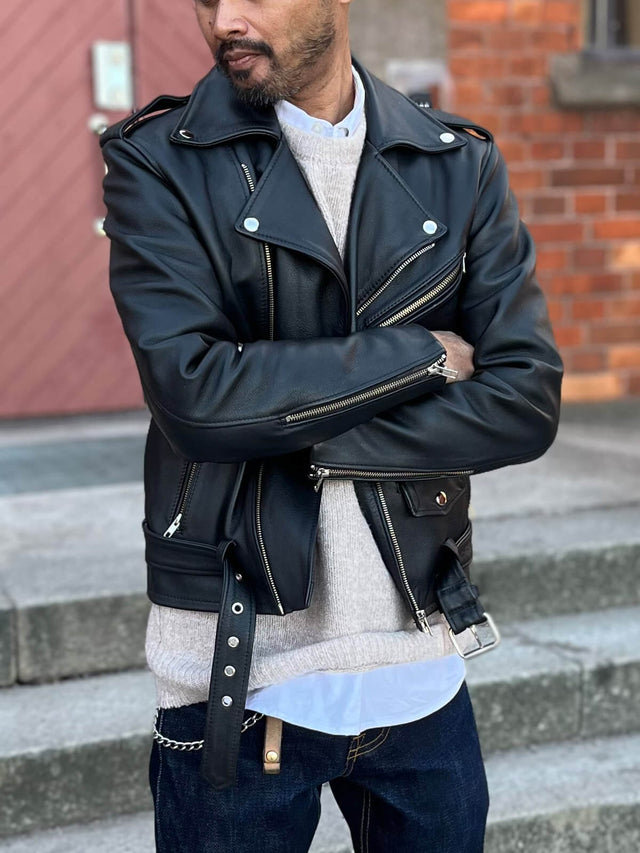 Onyx Black Biker Leather – Jacket