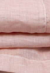 Men's Open Collar Linen Shirt - Pink
