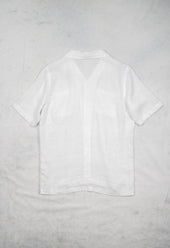 Men's Open Collar Linen Shirt - White
