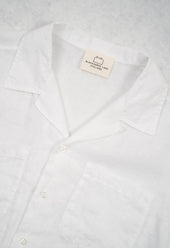 Men's Open Collar Linen Shirt - White