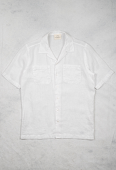 Men's Open Collar Linen Shirt - White