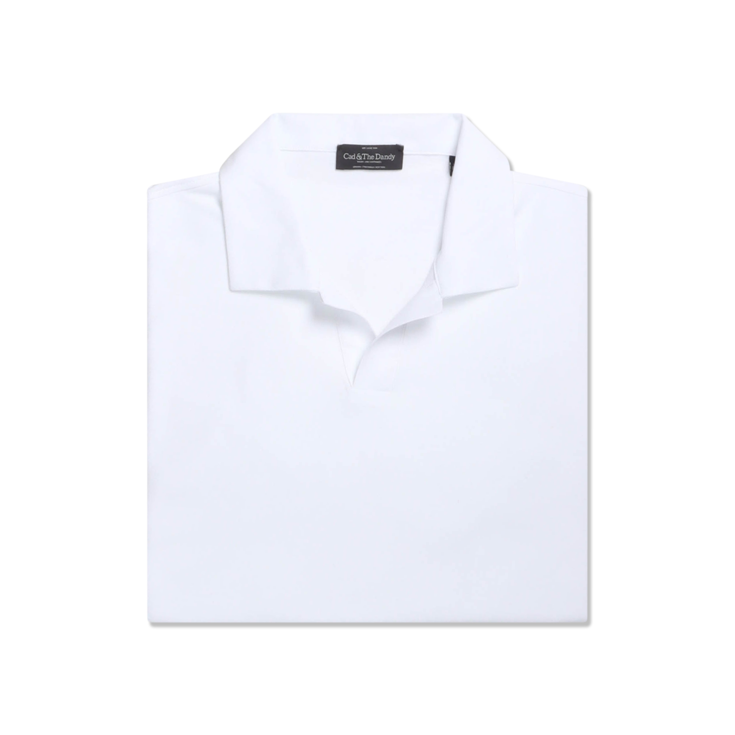 Open Collar Polo In Cotton Pique