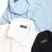 Open Collar Polo In Cotton Pique