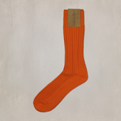 Ribbed Cotton Socks in Orange