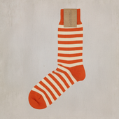 Striped Cotton Socks in Orange