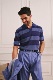 Otway Short Sleeved Polo - Sky Stripe