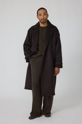 Asymmetric Coat (Chocolate Brushed Cashmere)