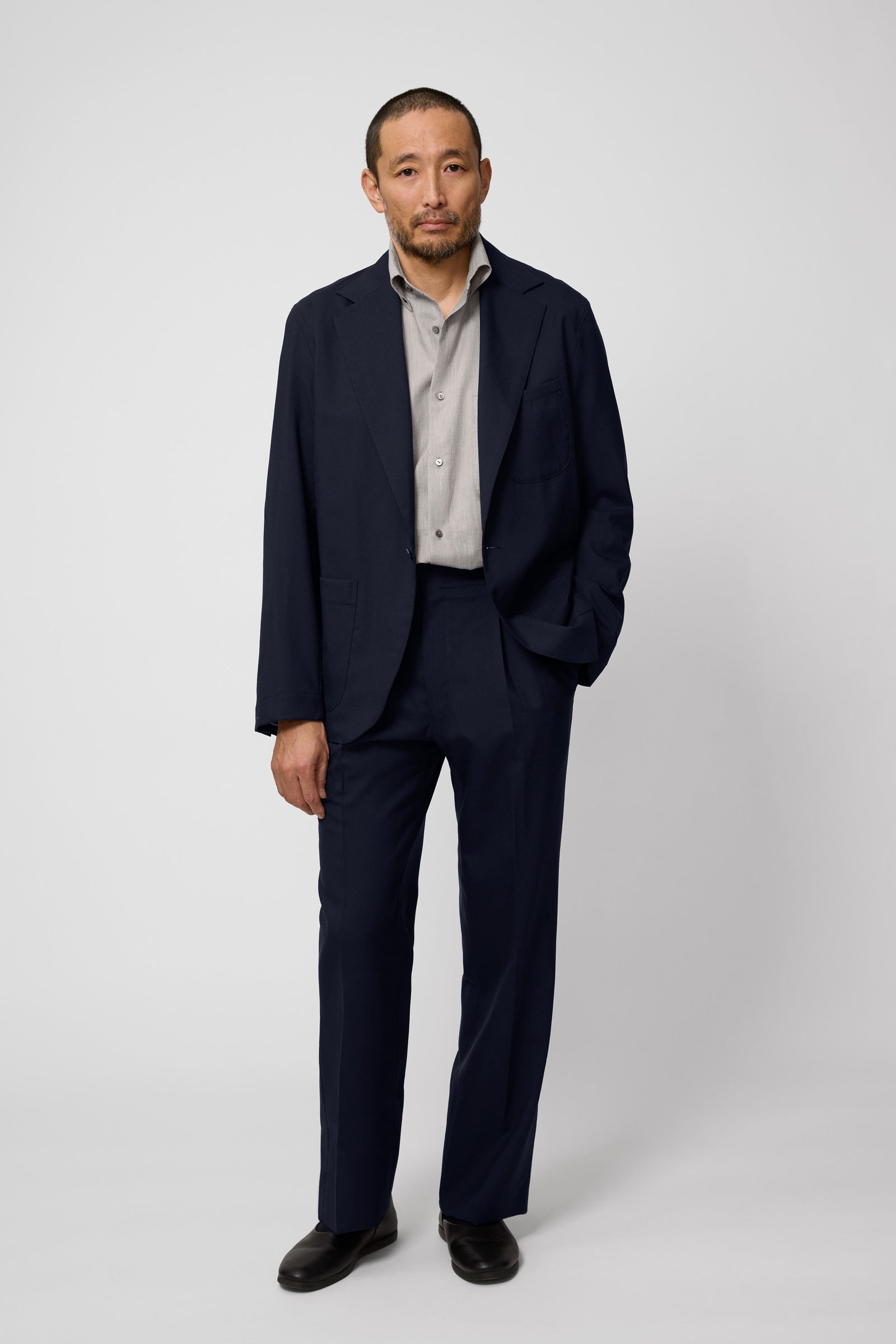 Single Breasted Shirt Jacket Tropical Wool