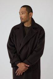 Asymmetric Coat Brushed Cashmere