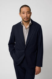 Single Breasted Shirt Jacket Tropical Wool