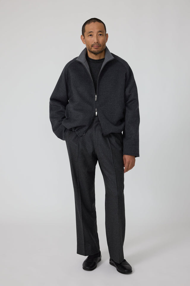 Reversible Blouson (Charcoal Brushed Merino Wool)
