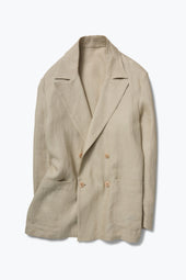 Double Breasted Shirt Jacket Washed Linen