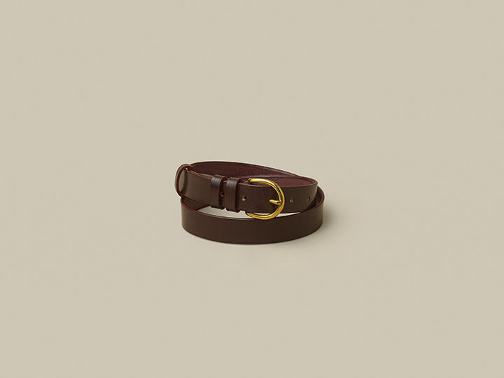 Bridle Burgundy Belt Brass London Buckle