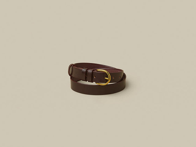 Bridle Burgundy Belt - Brass London Buckle
