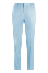 Light Blue Cotton Blend Twill Trouser