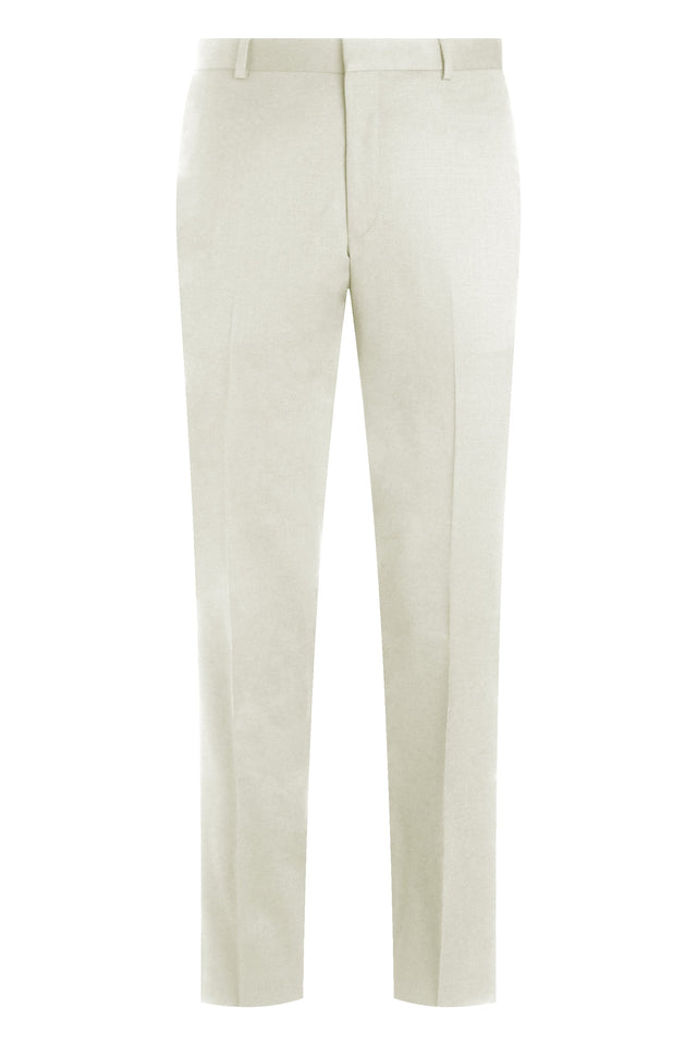 Off White Cotton Twill Trouser