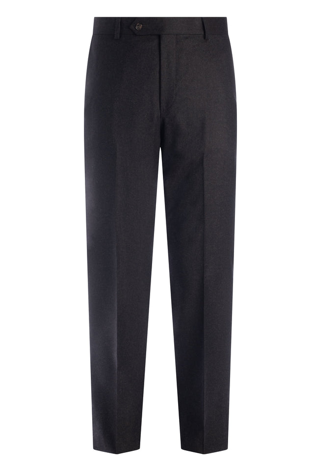 Brown 120's Worsted Flannel Trousers