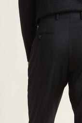 Black Super 110's Smart Wool Serge Trousers