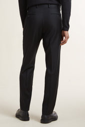Black Super 110's Smart Wool Serge Trousers