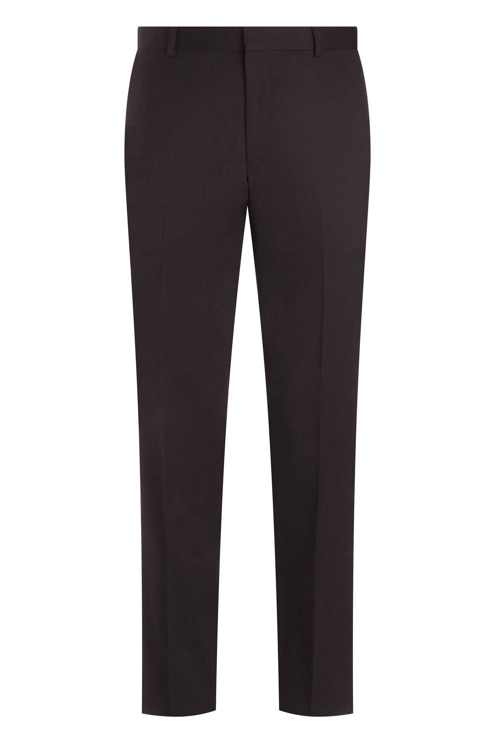 Burgundy Wool-Stretch Trousers