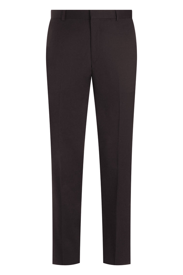 Burgundy Wool-Stretch Trousers