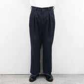 2-Tack Cut off Wide Denim Pants