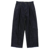2-Tack Cut off Wide Denim Pants