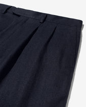 Double Pleat Herringbone Linen Trousers