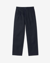 Double Pleat Herringbone Linen Trousers